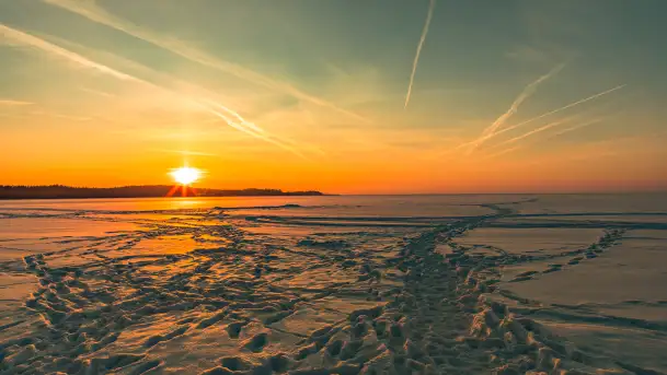 Zachód słońca nad jeziorem Śniardwy, styczeń 2026 r. - zdjęcie 10