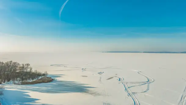 Jezioro Śniardwy i Marina Śniardwy, wersja zimowa, styczeń 2026 r. - zdjęcie 8