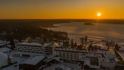 Zachód słońca nad jeziorem Bełdany, luty 2026 r.
