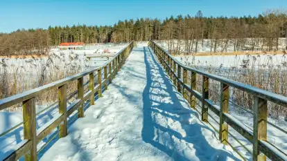 Wydminy i most garbaty w okowach mazurskiej zimy, luty 2026 r.