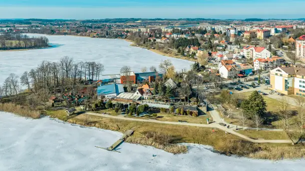 Przedwiośnie w Ełku z drona, okolice ulicy Zamkowej, marzec 2026 r. - zdjęcie 8