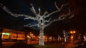 Nocne, styczniowe Giżycko, zobacz iluminację świąteczną - zdjęcie 1