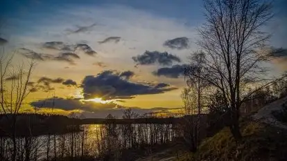 Zachód słońca nad jeziorem Jędzelewo, Stare Juchy