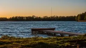 Zachód słońca nad jeziorem Ublik Wielki, maj 2020 r. - zdjęcie 4