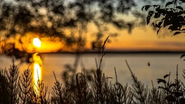 Zachód słońca nad jeziorem Gołdopiwo