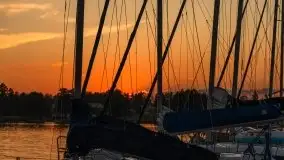 Zachód słońca, Tło dla Mew i Marina Rydzewo - zdjęcie 2