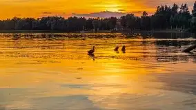 Zachód słońca, widok z wody na jezioro Święcajty - zdjęcie 22