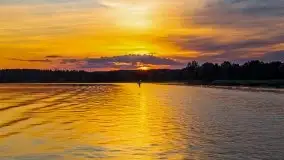 Zachód słońca, widok z wody na jezioro Święcajty - zdjęcie 27