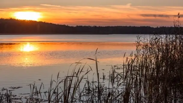Zachód Słońca nad jeziorem Dobskim, listopad 2020
