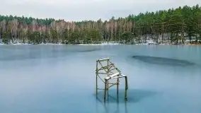 Zima nad jeziorem Wesołek, okolice Rucianej Nidy - zdjęcie 19