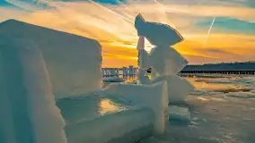 Zachód słońca w Giżycku nad jeziorem Niegocin 02.2021 - zdjęcie 14