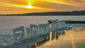 Zachód słońca w Giżycku nad jeziorem Niegocin 02.2021 - zdjęcie 25