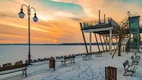 Zachód słońca w Giżycku nad jeziorem Niegocin 02.2021 - zdjęcie 29