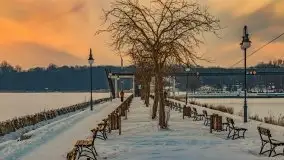 Zachód słońca w Giżycku nad jeziorem Niegocin 02.2021 - zdjęcie 45