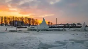 Wschód słońca w Giżycku w zimowej oprawie, 02.2021 - zdjęcie 13