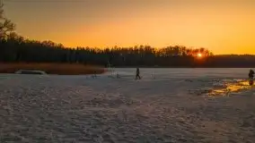 Zachód słońca nad jeziorem Siercze, luty 2021  - zdjęcie 5