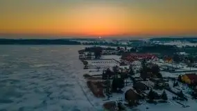 Zima i zachód słońca w porcie Tło Dla Mew - zdjęcie 36