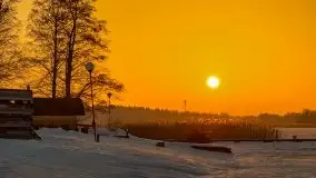 Zima i zachód słońca w porcie Tło Dla Mew - zdjęcie 11