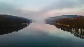 Wschód słońca z drona nad jeziorem Wojnowo - zdjęcie 21