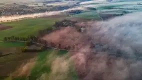 Wschód słońca z drona nad jeziorem Wojnowo - zdjęcie 14