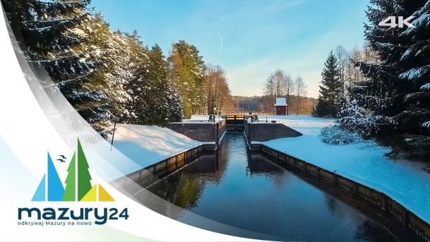 Zimowe Mazury z drona FPV, okolice Przerwanek, 4K