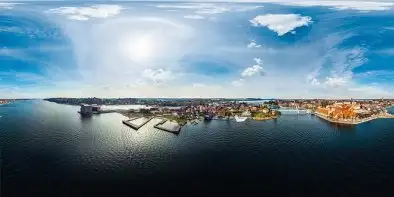 Panorama Mikołajek, jez. Mikołajskie