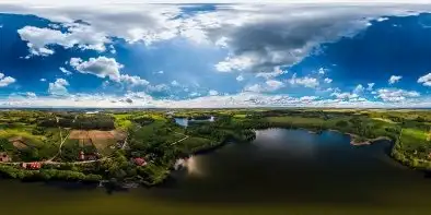 Wieś Okrągłe, jezioro Skomack Mały