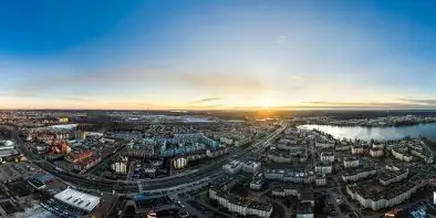 Ełk, lutowy zachód słońca