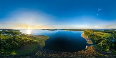 Zachód nad jez. Mamry, przystań Skłodowo