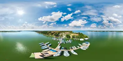 Port Sunport i jezioro Tałty, sierpień 2023 roku