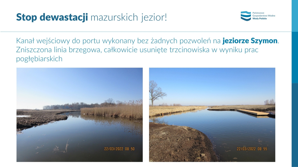 Kanał wybudowany nielegalnie na Mazurach…jest zgodny z prawem i „służy środowisku”