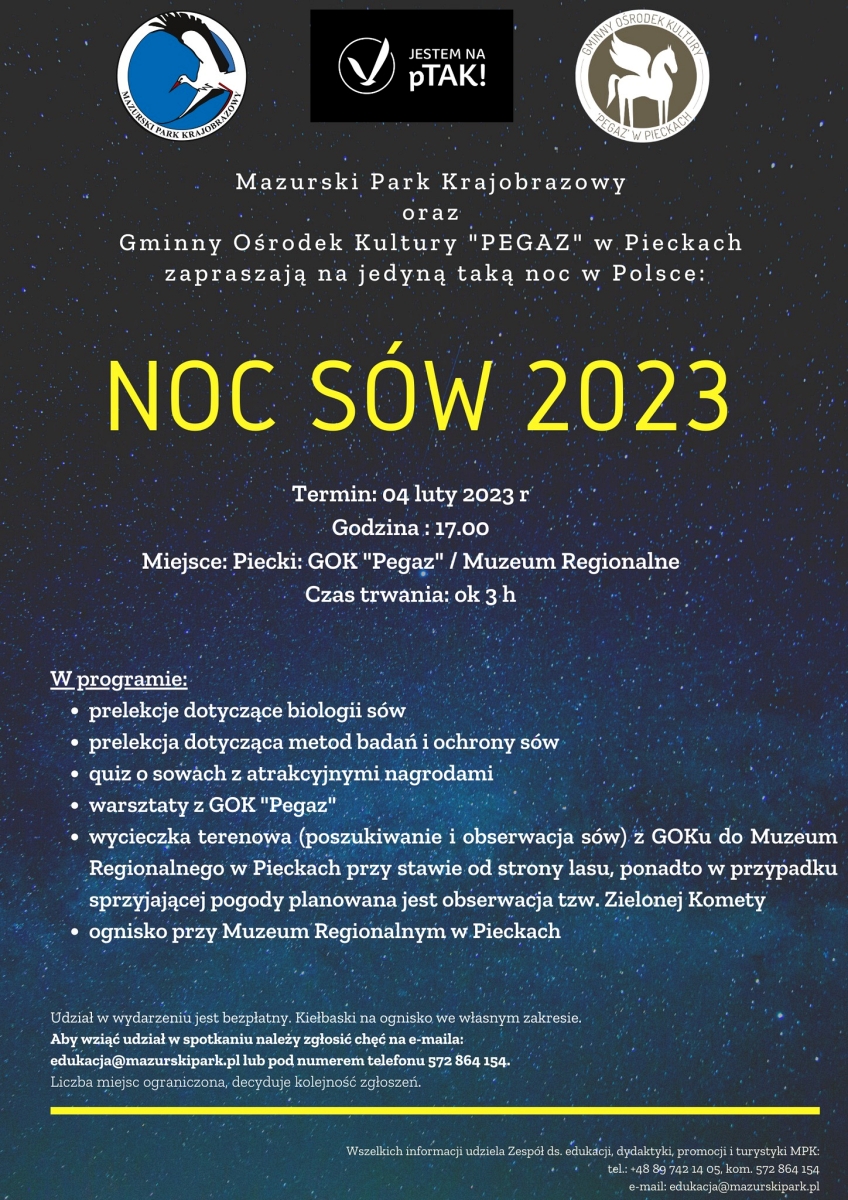 Noc Sów w Pieckach na Mazurach