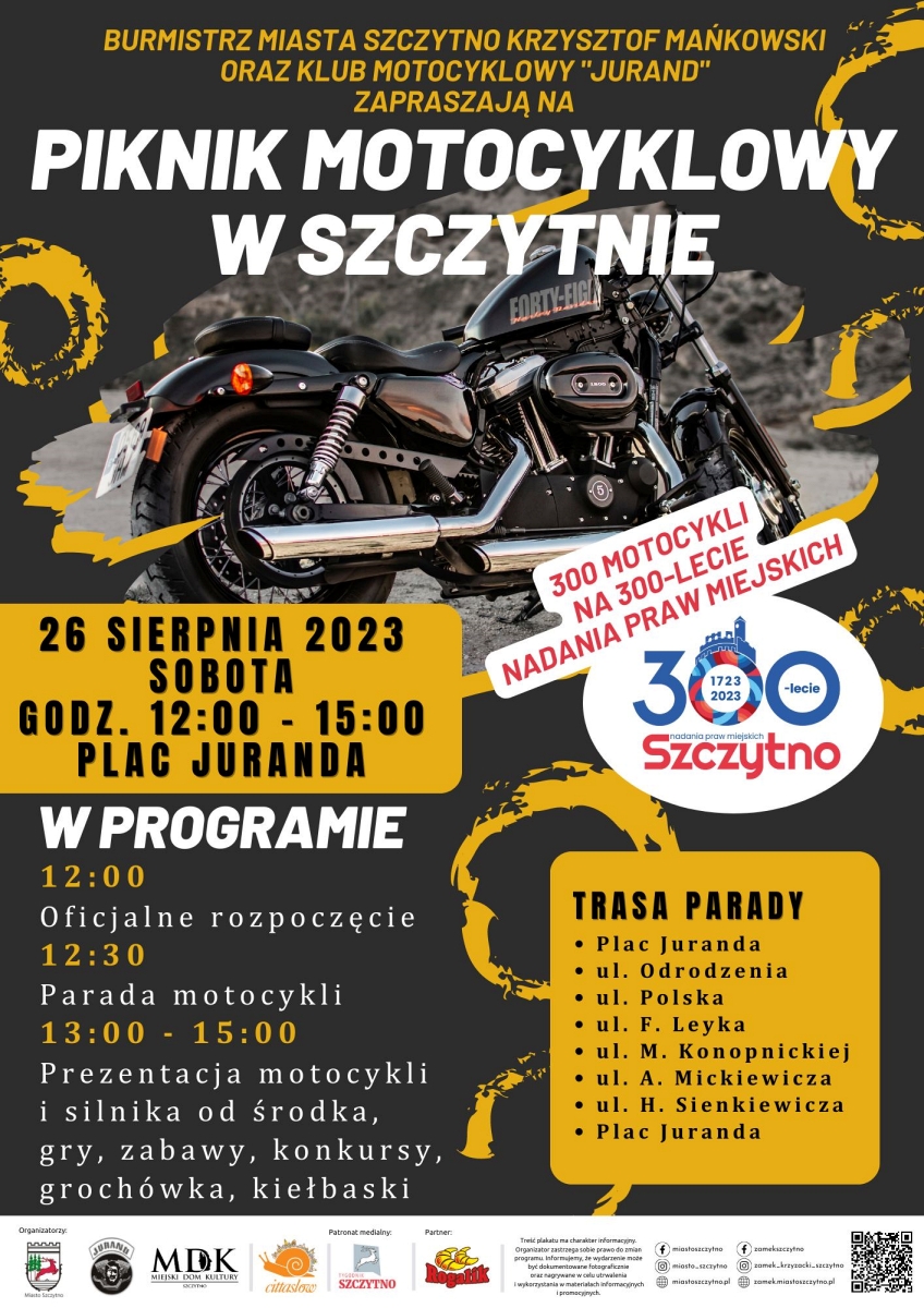 300 motocykli na 300-lecie nadania praw miejskich Szczytna