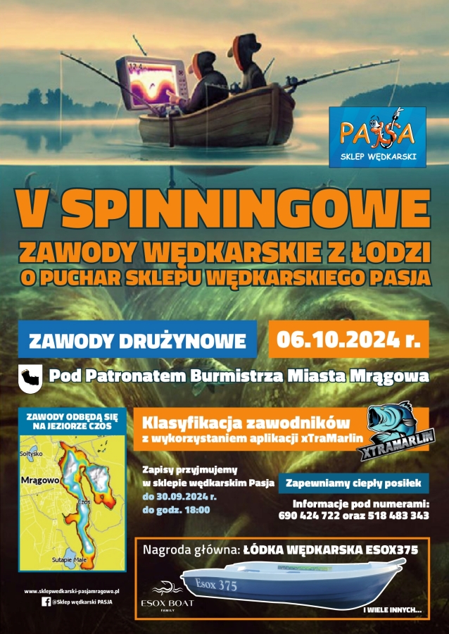 V Spinningowe Zawody Wędkarskie z łodzi w Mrągowie