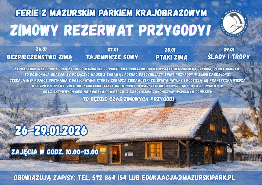 Zima na Mazurach. Mazurski Park Krajobrazowy zaprasza na ferie pełne magii