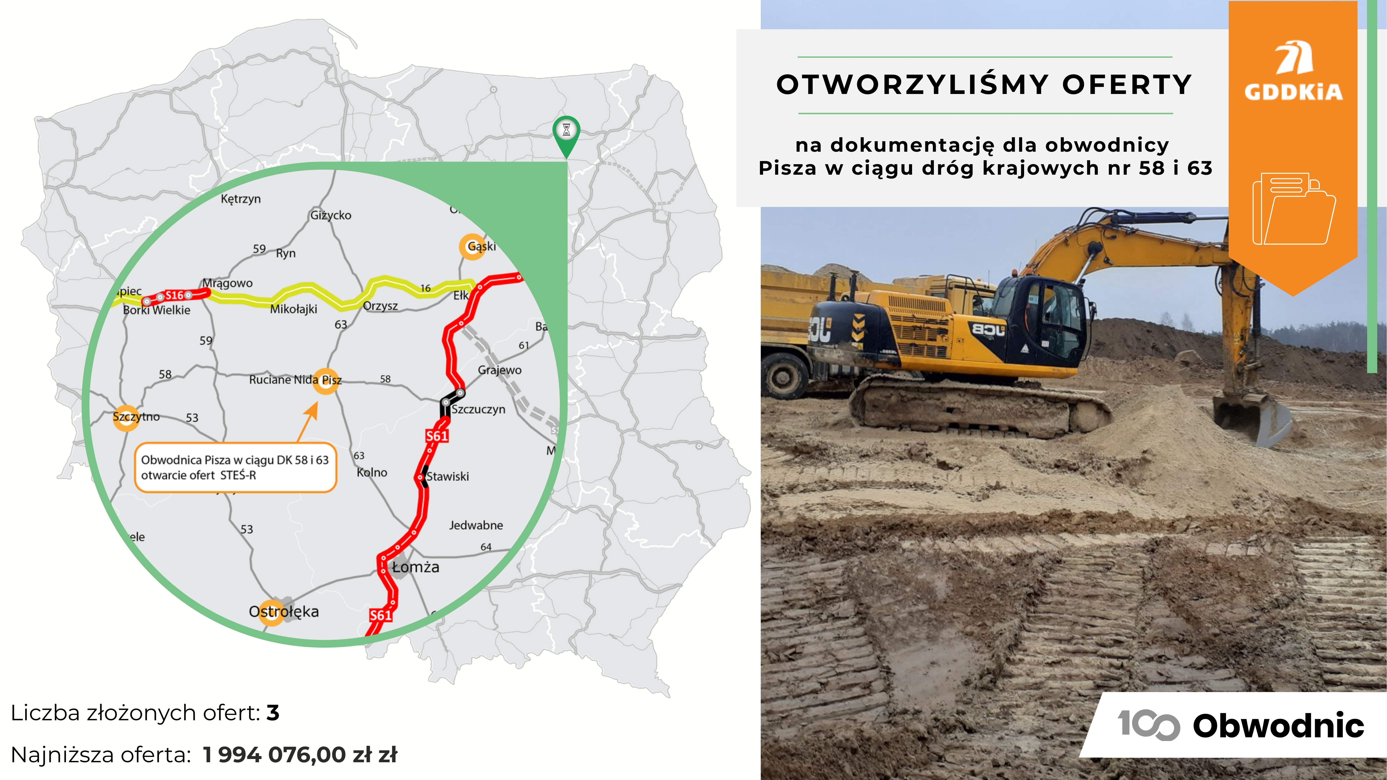 Trzy firmy zainteresowane dokumentacją obwodnicy Pisza