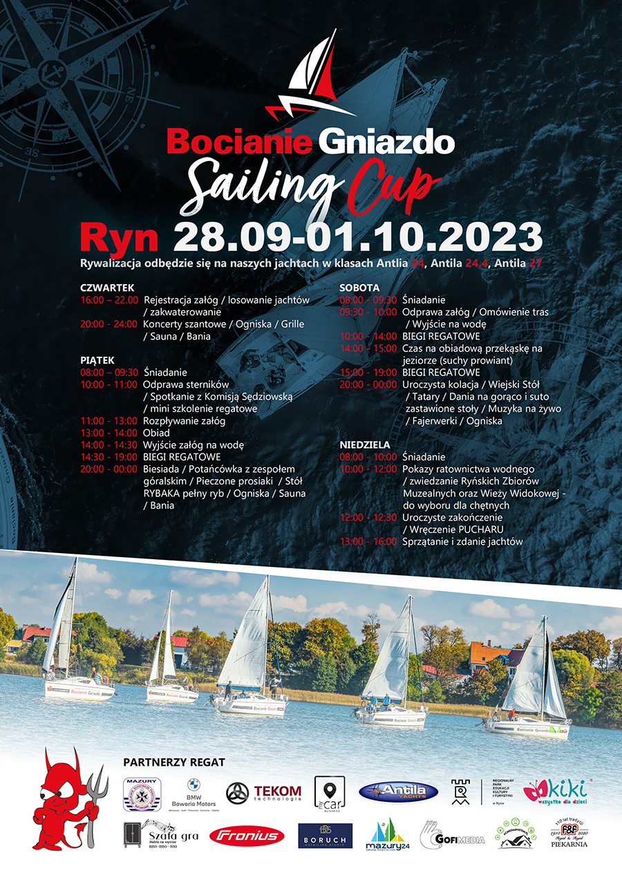 Zapraszamy na regaty Sailing Cup 2023 Bocianiego Gniazda i Mazury24.eu