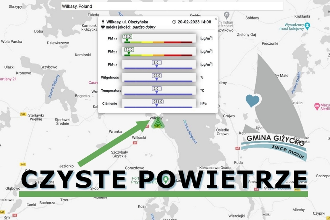 Jakość powietrza na Mazurach sprawdzisz w smartfonie